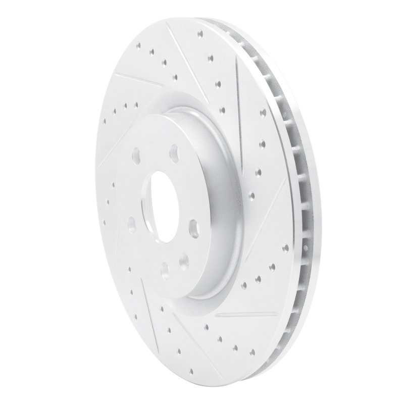 Cadillac CTS Brake Rotor (1) - Front Right - R1 Concepts - Drilled & Slotted - Silver - `08-`17